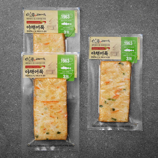고래사어묵 야채어묵, 130g, 3개