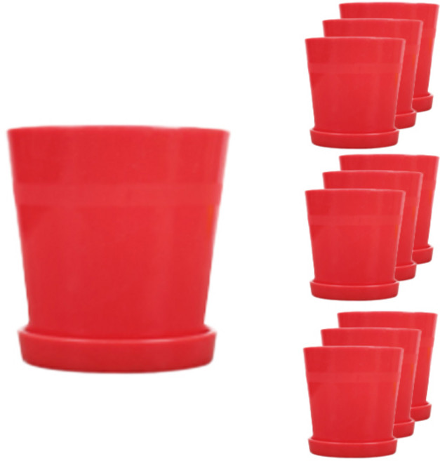 담따 베이직 미니 화분, RED, 10개