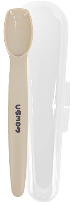 유비맘 실리콘 이유식 스푼 케이스 세트, 초코, 1세트