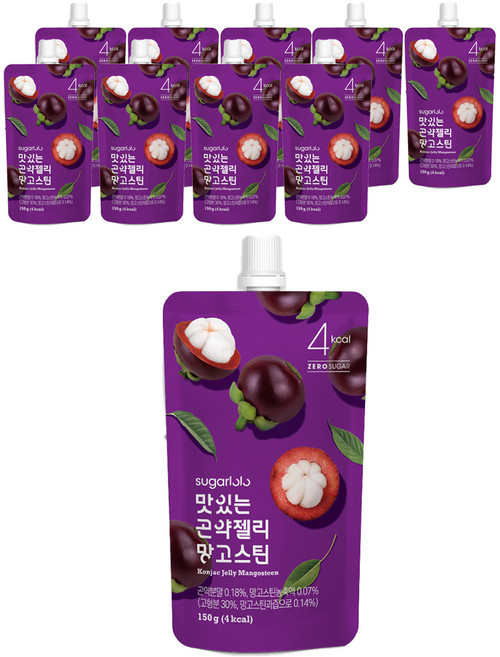 슈가로로 맛있는 곤약젤리 망고스틴, 150g, 10개