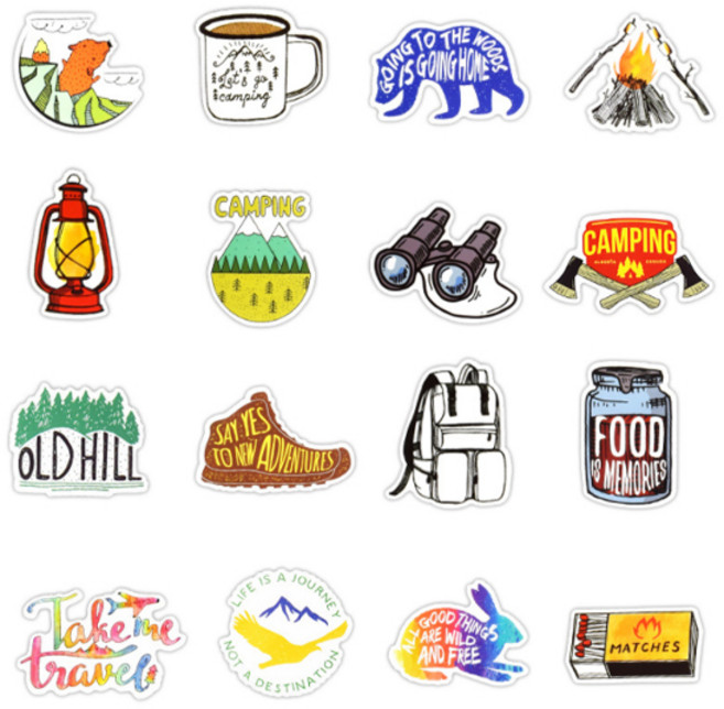 폴딩 꾸미기 감성 DIY 스티커 50p, 캠핑1, 1세트