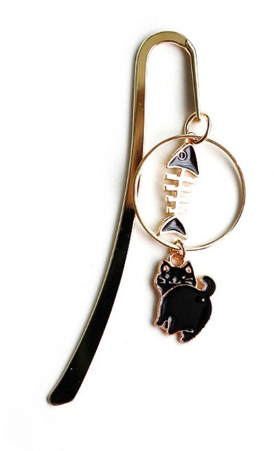 냥이똥꾸 책갈피 RK_558, 블랙, 1개