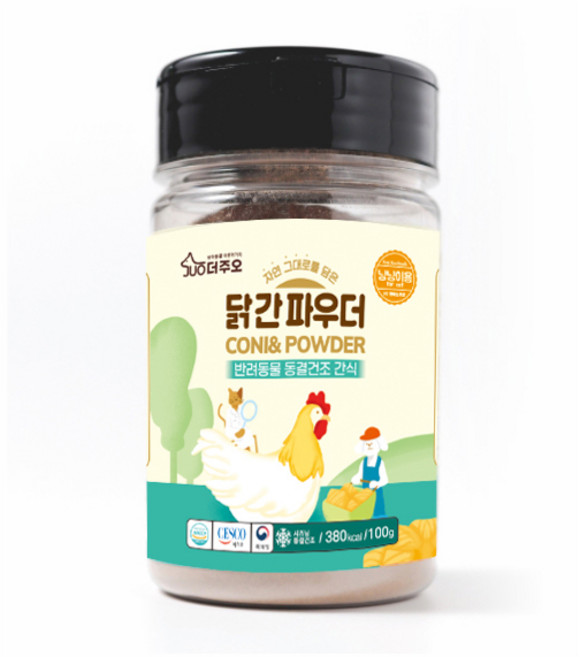주오 반려동물 동결건조간식 파우더, 닭간맛, 100g, 1개