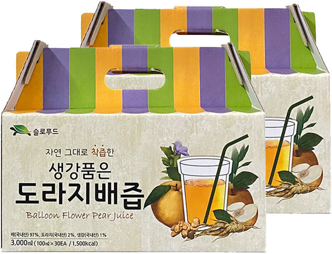 슬로푸드 생강품은 도라지 배즙 30p, 3L, 2개