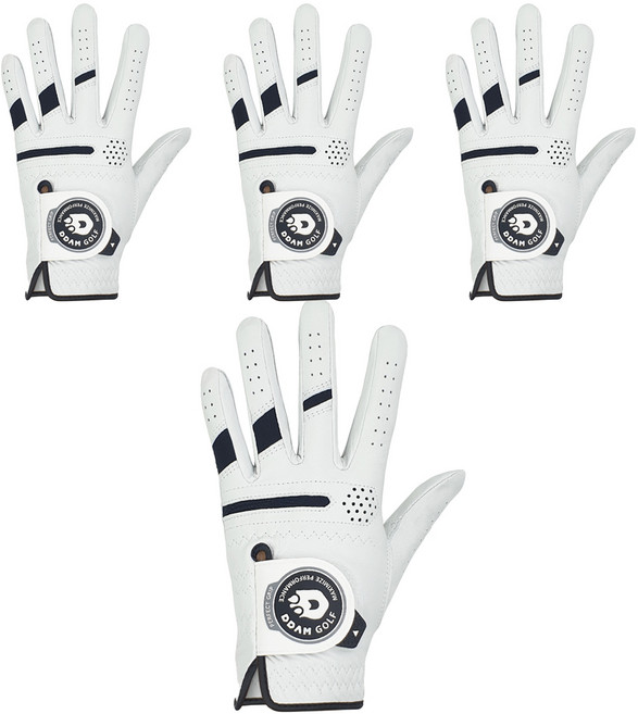 땀골프 남성용 프리미엄 투어 골프장갑 왼손용, 22호(18.3~18.8cm), 4개
