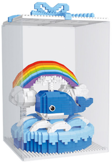 와이즈호크 무지개고래 대형 나노블록 2650wh, 혼합색상, 1개