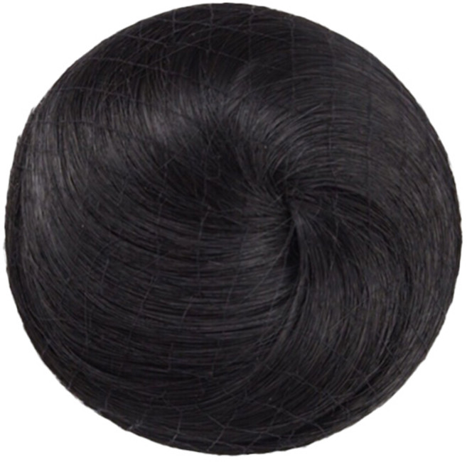 승무원 올림머리 가발, 자연검은색, 1개