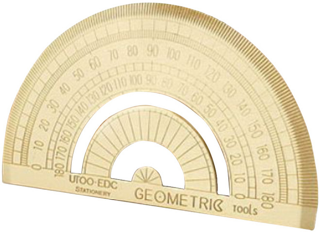 BAYSHOP 황동 메탈 각도기, 골드, 1개