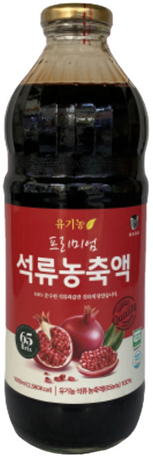유기농 프리미엄 석류 농축액, 1L, 1개