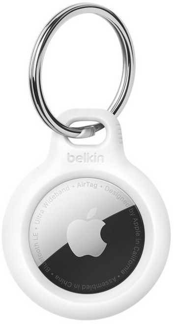 벨킨 에어태그 케이스 보안 홀더 키링 F8W973bt, 화이트, 1개