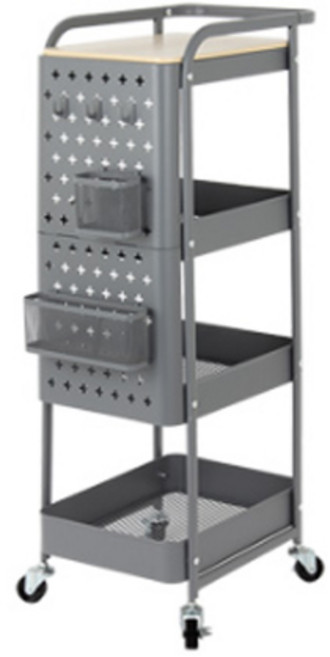 우드 베들레헴 이동식 트롤리, 그레이, 4단