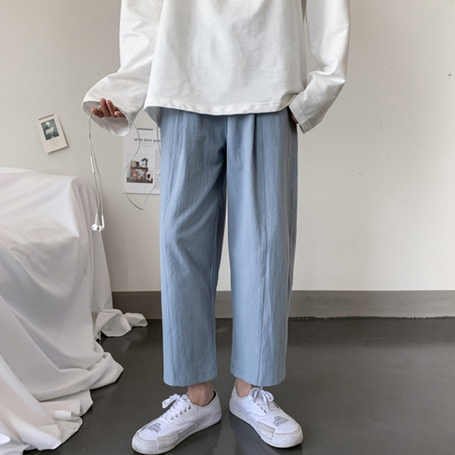 페이퍼먼츠 남성용 캐주얼 데일리 편한 루즈핏 와이드핏 9부 배기 팬츠 13818