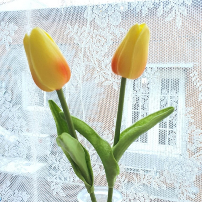 조화 튤립, 오렌지, 5개