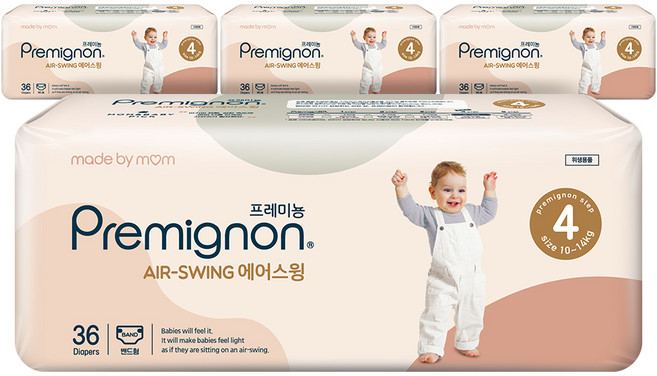 프레미뇽 에어스윙 밴드형 유아용, 4단계, 144매