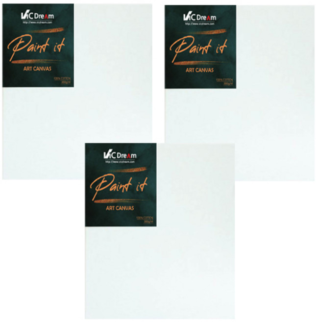 VIC DREAM 專業方形棉帆畫布, 30號, 3個