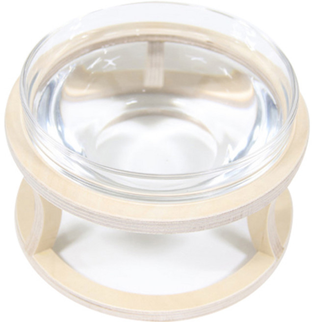 까사미코 반려동물 원목 유리 물그릇 특대형, 혼합색상, 1개