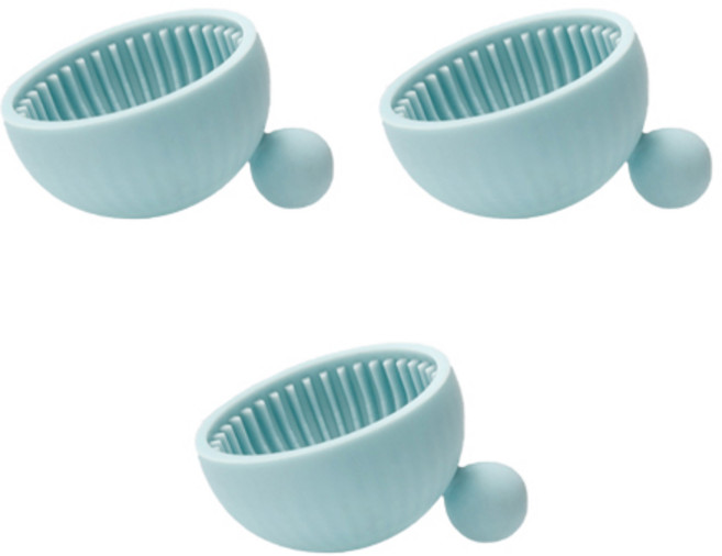 폼폼 브러쉬 스크러빙 패드, 3개, 블루