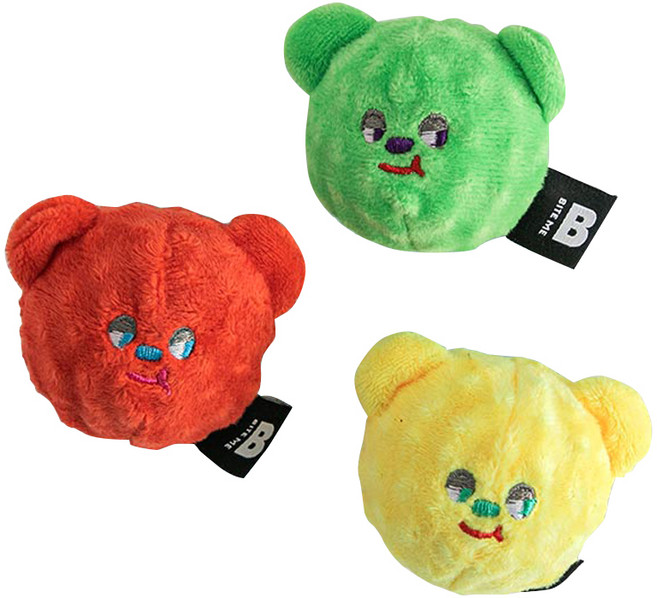 바잇미 곰도리 캔디 반려견 장난감, 레드 + 그린 + 옐로우, 1세트