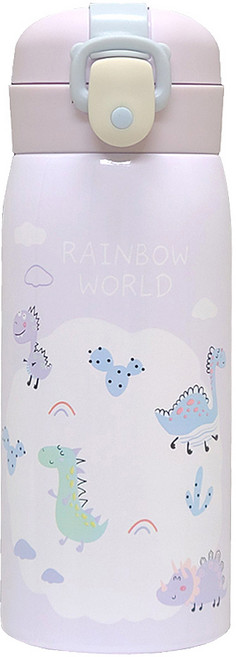 리틀 디노 원터치 보온보냉 텀블러, 퍼플, 350ml, 1개