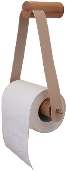 벽걸이 우드 휴지걸이, 베이지, 1개