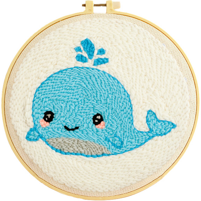 戳戳繡刺繡材料包套組, 1套, 小海豚