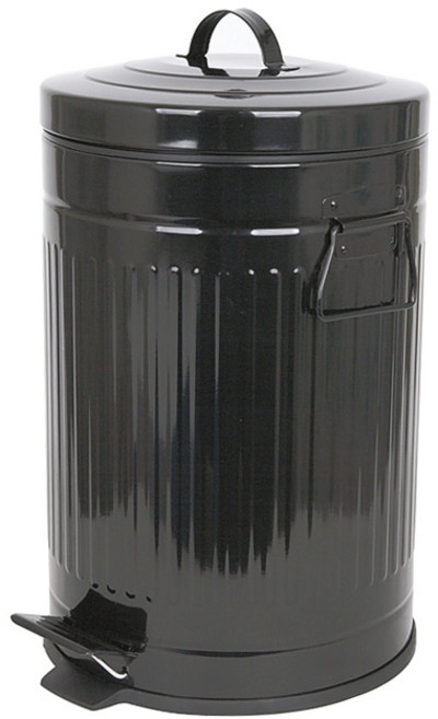 칼라 폐달 휴지통 12L, 블랙