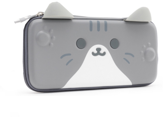 긱쉐어 닌텐도 스위치 전용 애니멀 하드 파우치 그레이냥 슬림, 1개