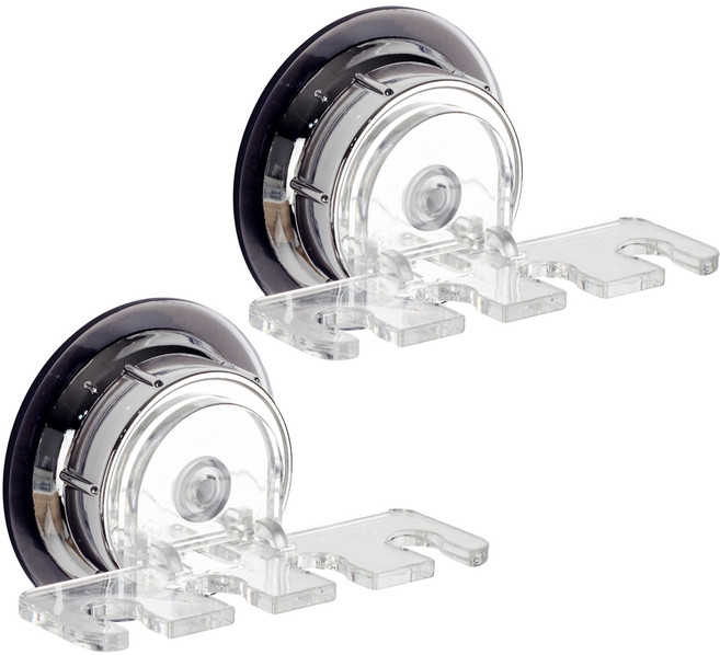 디허브 4인용 회전형 칫솔걸이 S40, 실버, 2개