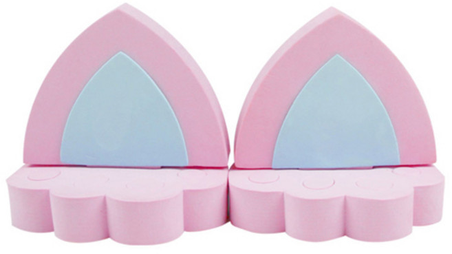 티커벨 차량용 고양이귀 지붕장식 입체스티커, 핑크, 1개