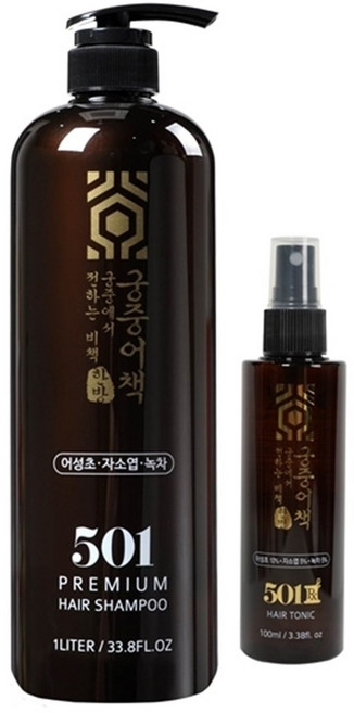 궁중어책 약산성 한방 프리미엄 어성초 샴푸 1L + 탈모 어성초 헤어토닉 알엑스 100ml 세트, 1개