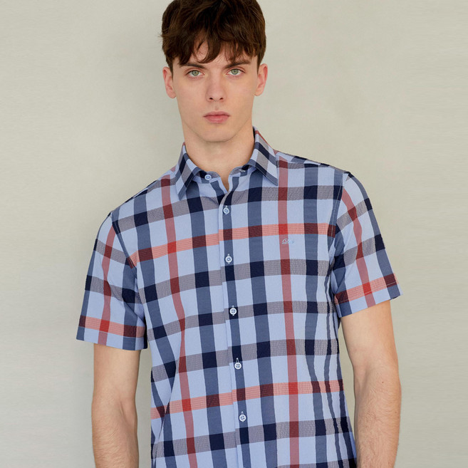 닥스 남성용 하우스체크 이지케어 셔츠 DMSH1B304B2