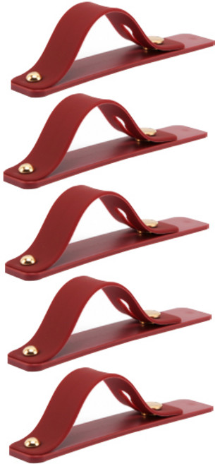 접착형 스마트폰 거치대 밴드 핑거 스트랩, 버건디와인, 5개