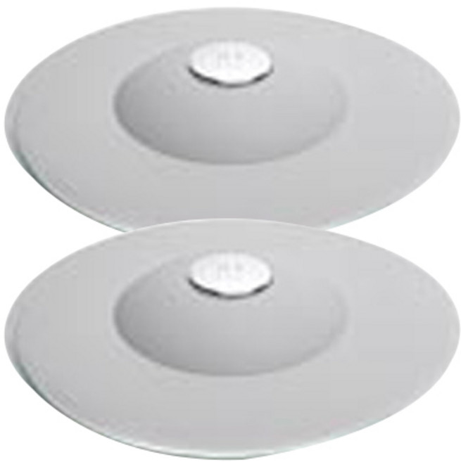 재미월드 원터치 세면대 욕조 하수구 마개 2p, 그레이