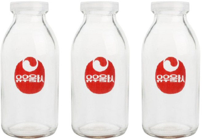 오체어스 서울우유 레트로 유리병, 330ml, 3개