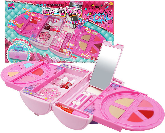 비앤씨 캔디걸 어린이 메이크업 핸드백 세트, 화장품 7종, 1세트