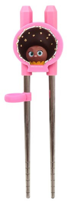 아동용 브레드이발소 이지교정 2단 스텐 젓가락, 초코(핑크), 1개