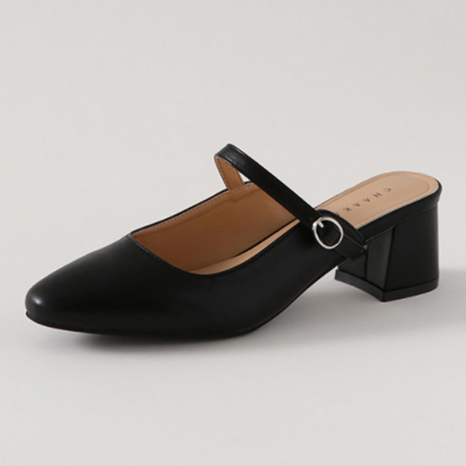 착한구두 여성용 오르셰 미들힐 스트랩 뮬 MLLTS1d086