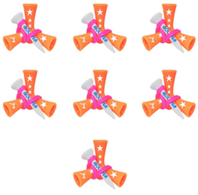 골프디아 티더라 삼발이 골프티 7p, 오렌지, 7개