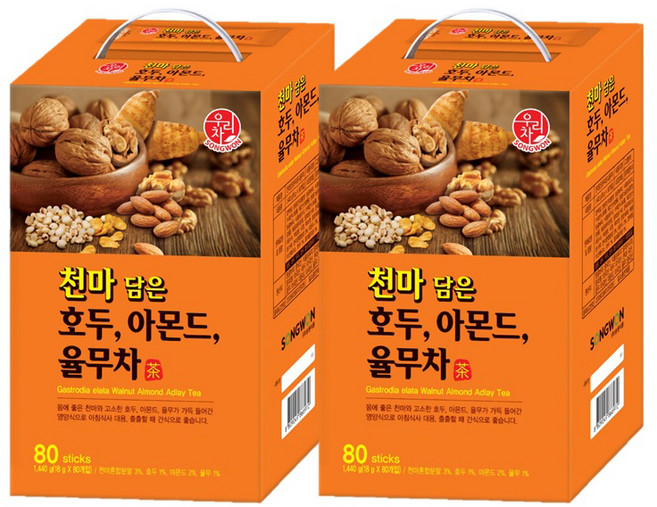 우리차 천마 담은 호두 아몬드 율무차, 18g, 80개입, 2개