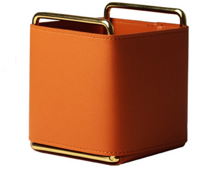 내일의공간 가죽 연필 꽂이, 브라운, 1개