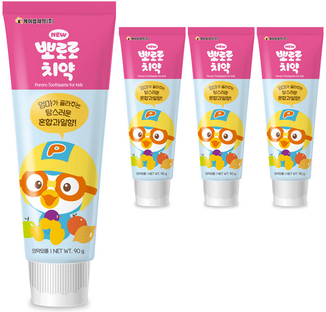뽀로로 치약 혼합과일, 90g, 4개