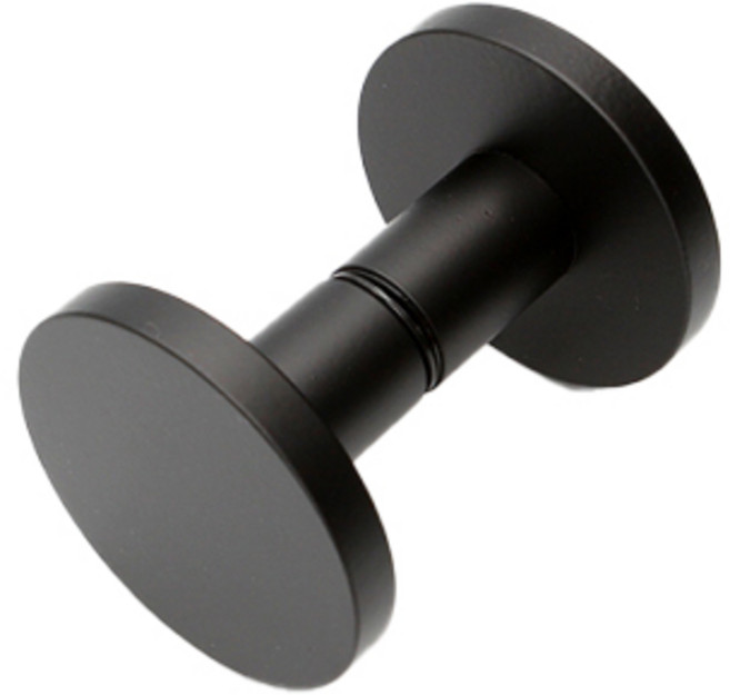 남선하드웨어 1구 원홀 원반 강화 도어 손잡이 검정 75mm, 1개