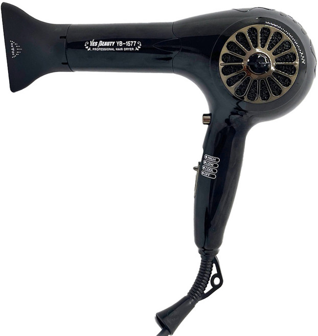 YES BEAUTY 專業用吹風機 1400W, YB-1577, 黑色