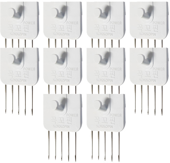 꼭꼬핀 파워 벽지핀 일자형, 화이트, 10개