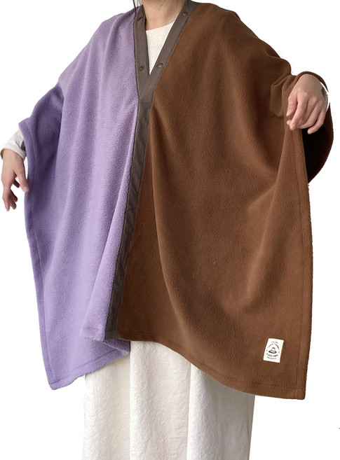 플라스틱팜 플라잉 판초 담요, 브라운라벤더, 1개