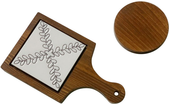 하비풀 우드스테인 냄비받침 만들기 세트, 심플허브 스퀘어, 1세트