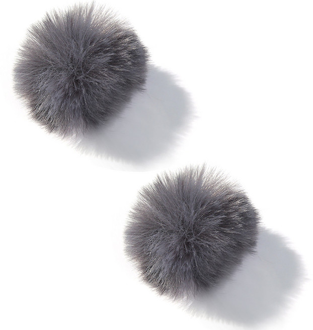 발상 라발리에 핀마이크용 퍼 윈드스크린 2p, BA-09, 그레이, 1세트