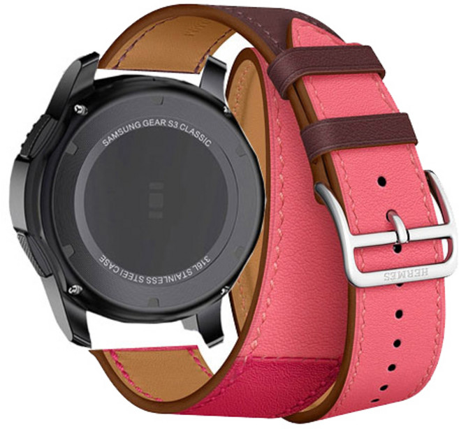 디지털빌리지 가죽투어 스마트워치 스트랩 40mm/41mm/42mm/44mm, 더블 핫핑크버건디, 1개