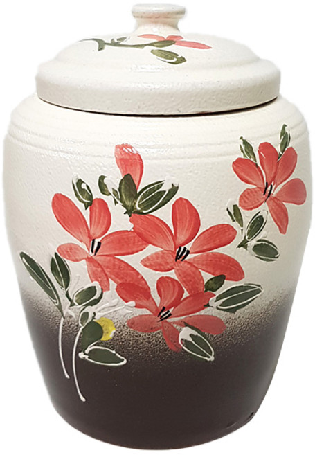 도예마을 흑분청 쌀독 12kg, 투톤진달래, 1개