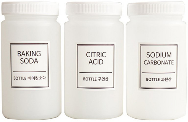 위띵크 세제 3종 보관용기 500ml + 사각라벨, 화이트, 1세트